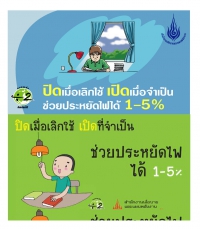 (สติ๊กเกอร์) ปิดเมื่อเลิกใช้ เปิดเมื่อจำเป็น ช่วยประหยัดไฟได้ 1-5%