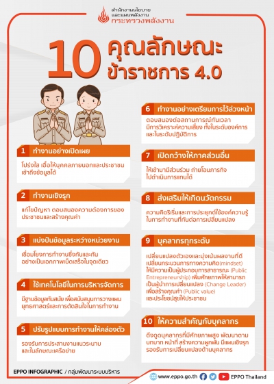 10 คุณลักษณะข้าราชการ 4.0